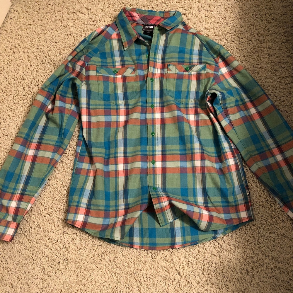Multi-colored North Face Long Sleeve Shirt - Picture 1 of 4